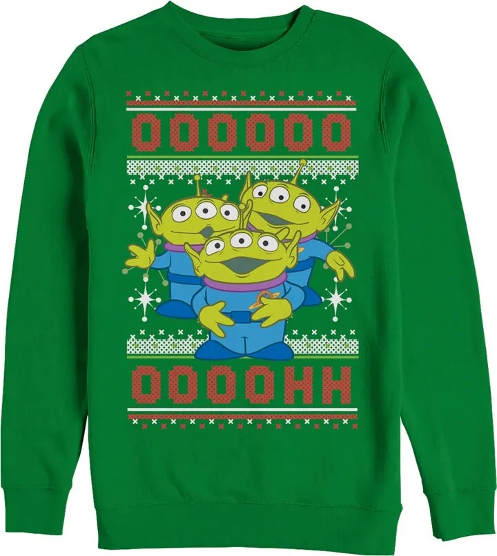 Men's Toy Story Ugly Christmas Alien Sweatshirt - Kelly Green - Medium