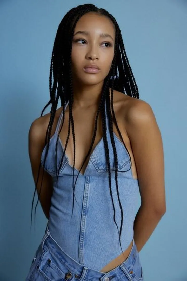 Urban Renewal Remade Denim Tie Halter Top