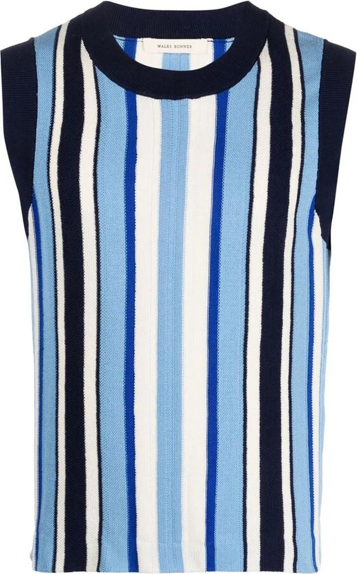 Scale striped knitted vest