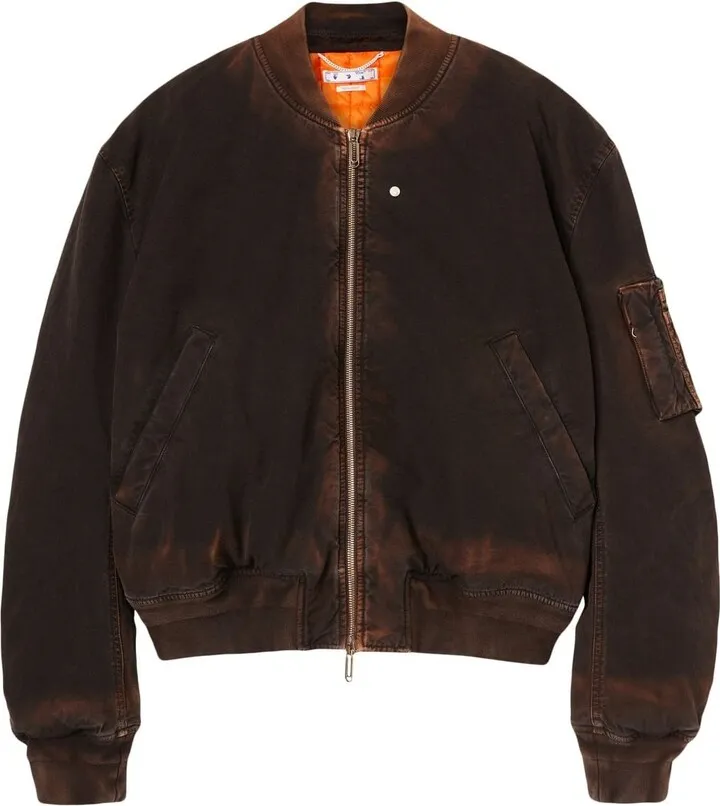 Diag logo-print bomber jacket