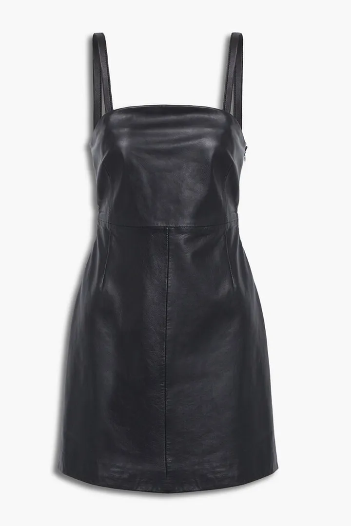 Leather mini dress
