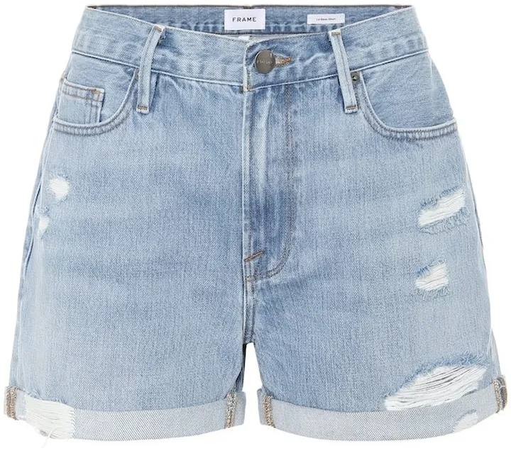 Le Beau distressed denim shorts