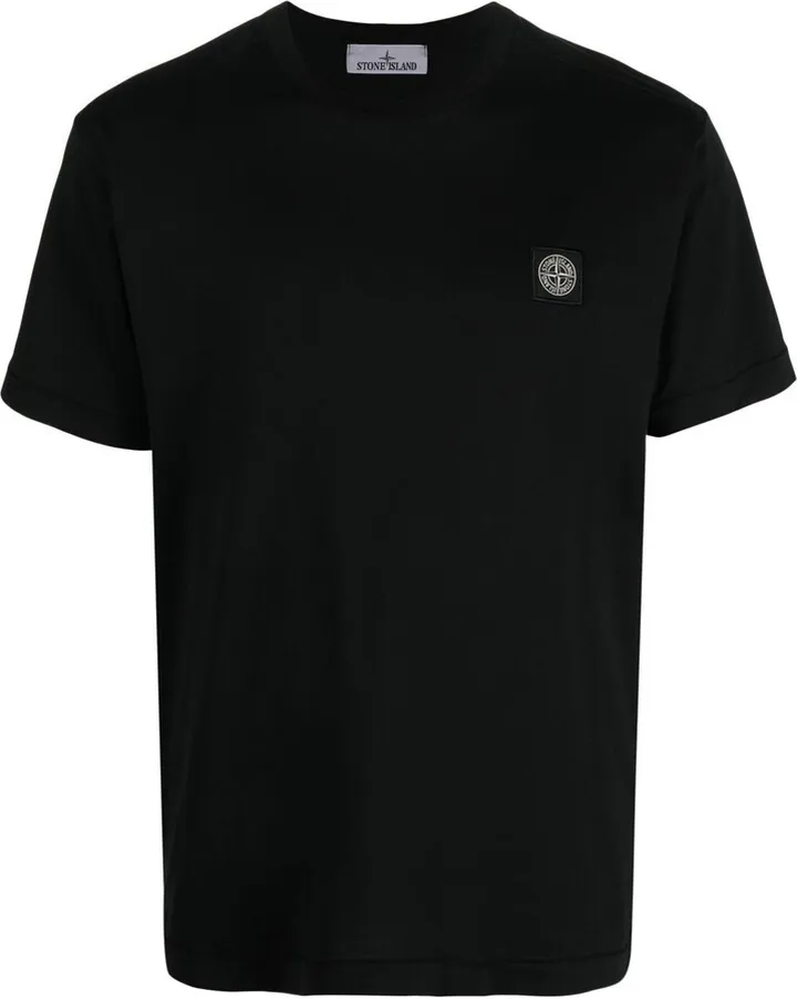 Black Compass Patch Cotton T-Shirt