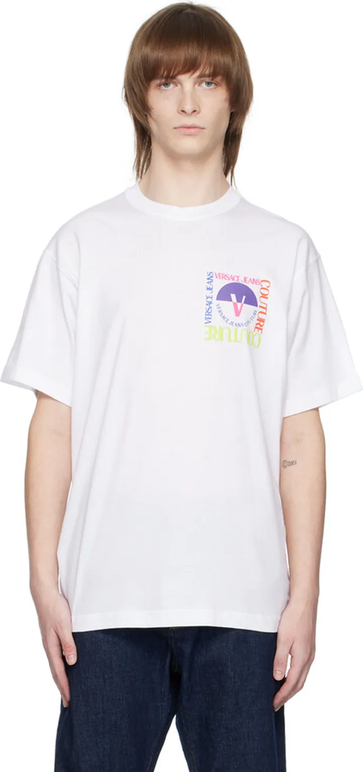 Versace Jeans Couture White V-Emblem T-Shirt