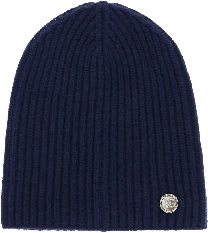 Dolce & Gabbana Cashmere Beanie Hat With Logo Medal