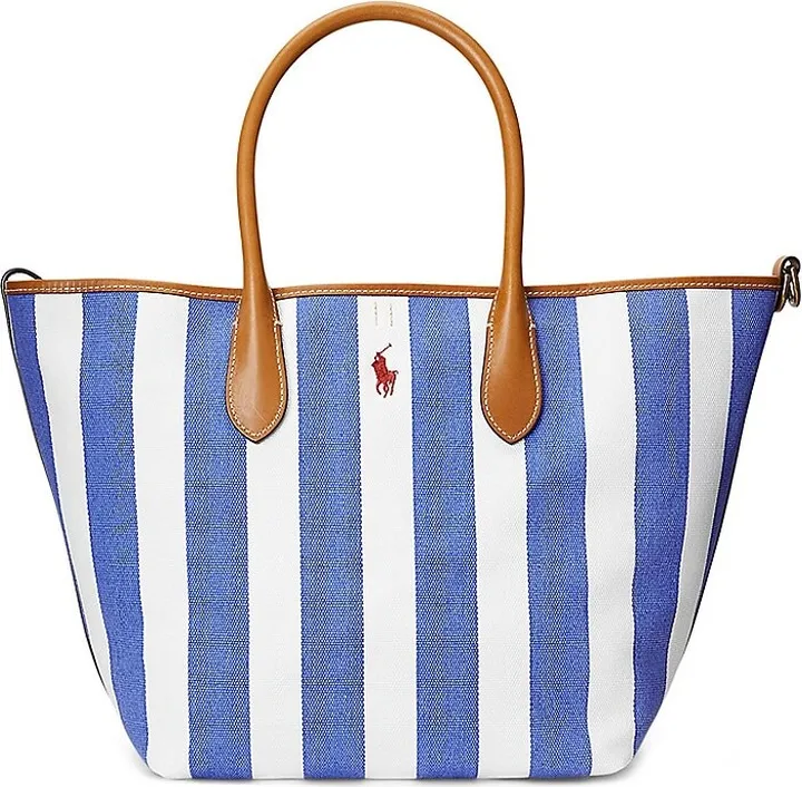 Medium Reversible Striped Canvas Tote