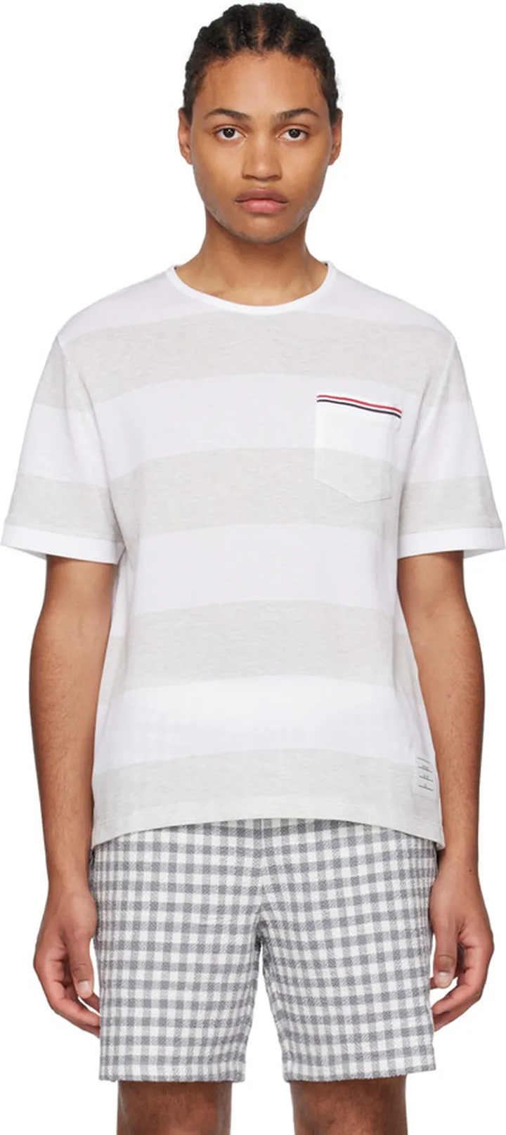 Thom Browne Gray & White Oversized T-Shirt