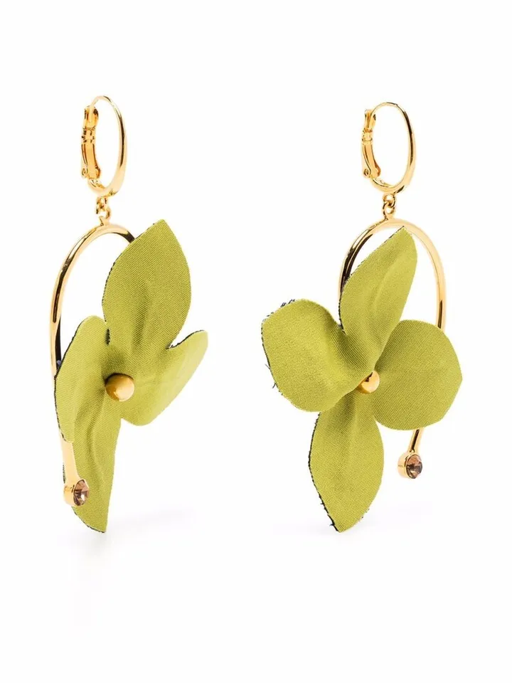 Crystal-Hook Flower Earrings
