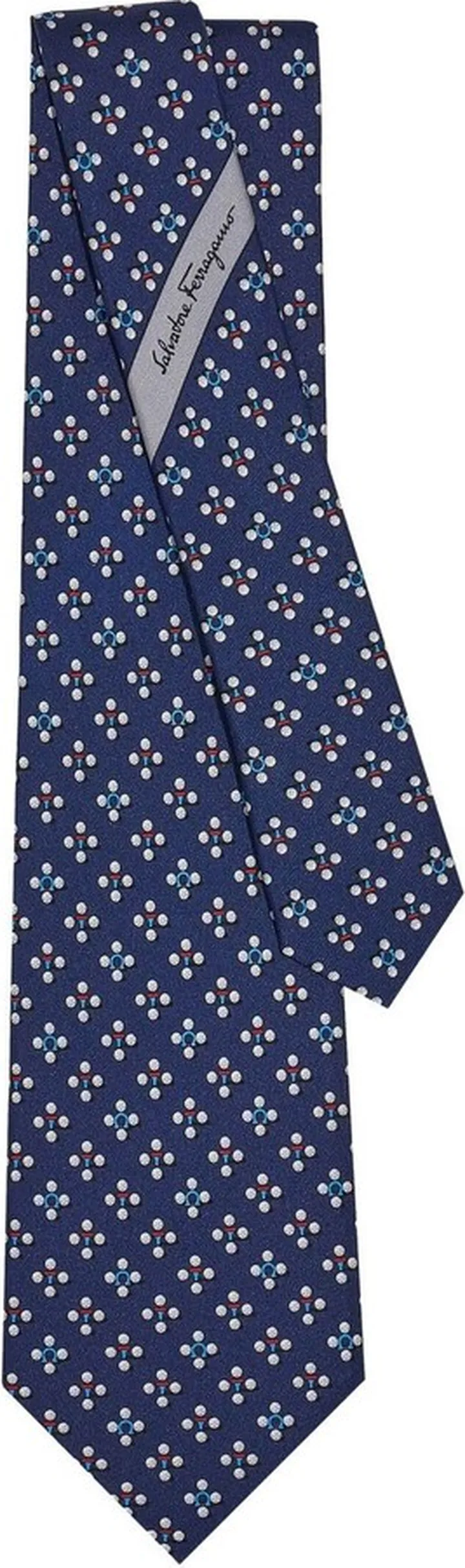 Golf-print silk tie