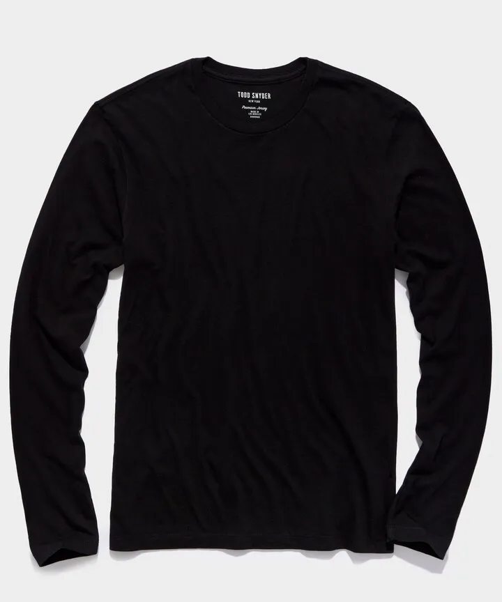 Made In L.A. Long-Sleeve No-Pocket Tee in Black