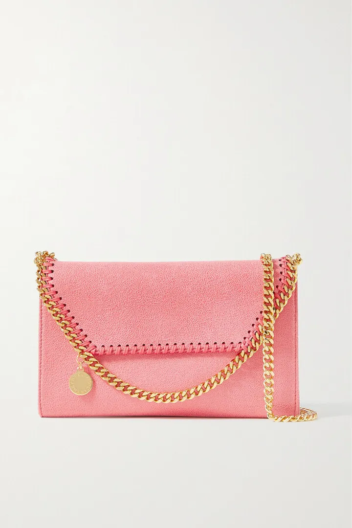 Stella McCartney - Falabella Mini Vegetarian Brushed-leather Shoulder Bag - Pink