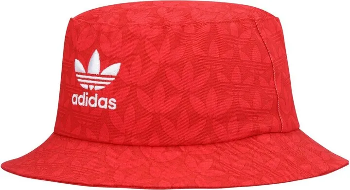 Men's adidas Originals Red Trefoil Monogram Bucket Hat