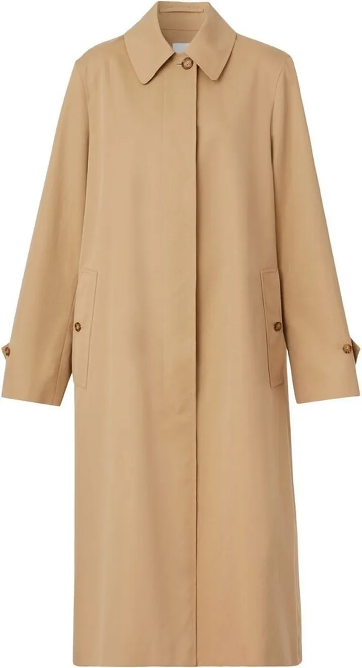 Gathered-Detailing Gabardine Car Coat