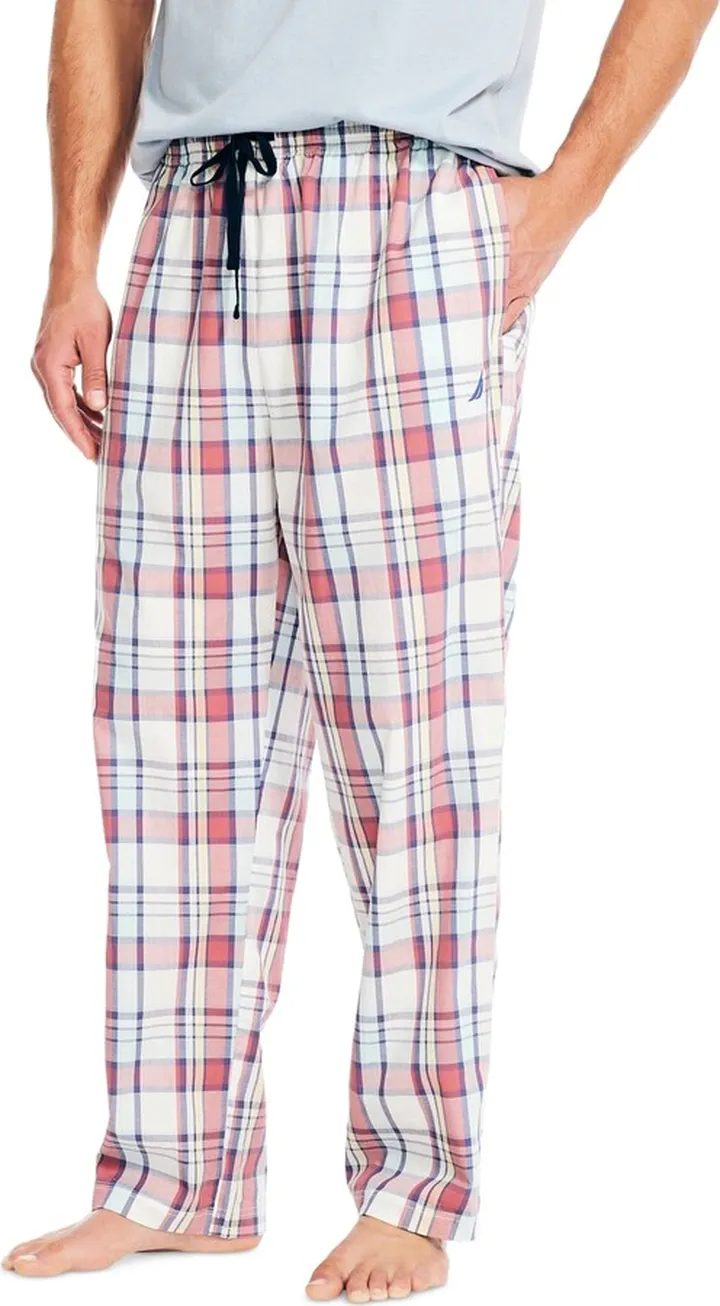Nautica Men's Classic-Fit Plaid-Print Poplin Sleep Pants