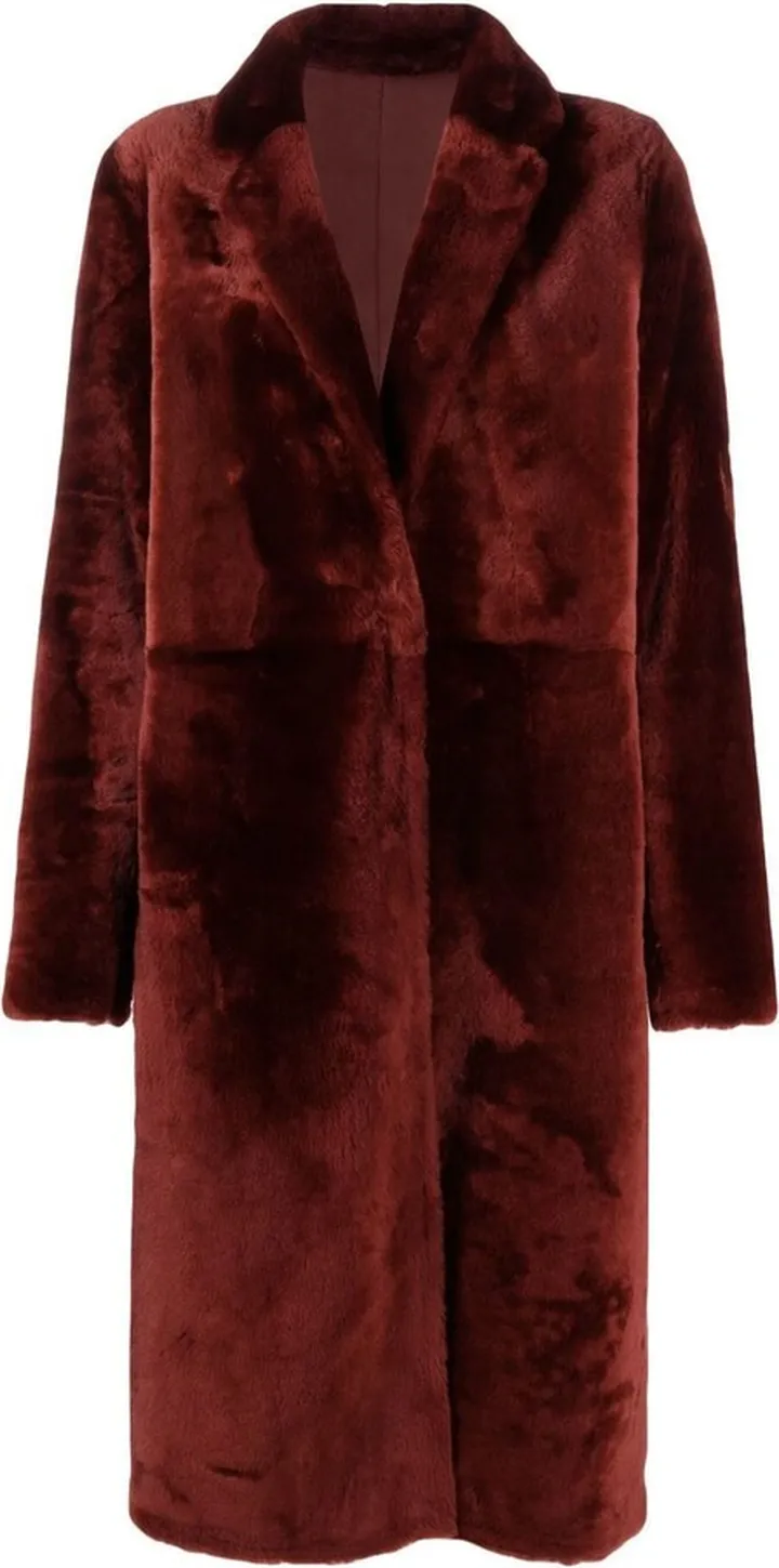 Reversible Shearling-Trim Coat