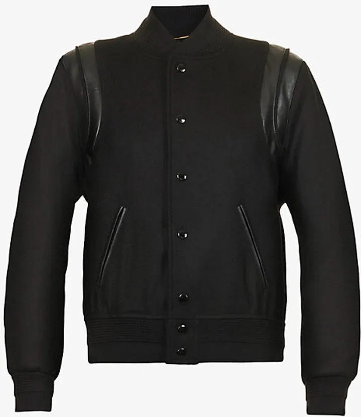 Womens Noir Teddy Wool-jersey Bomber Jacket