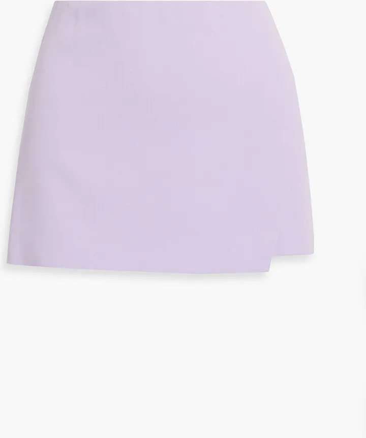 Lilia wrap-effect crepe mini skirt