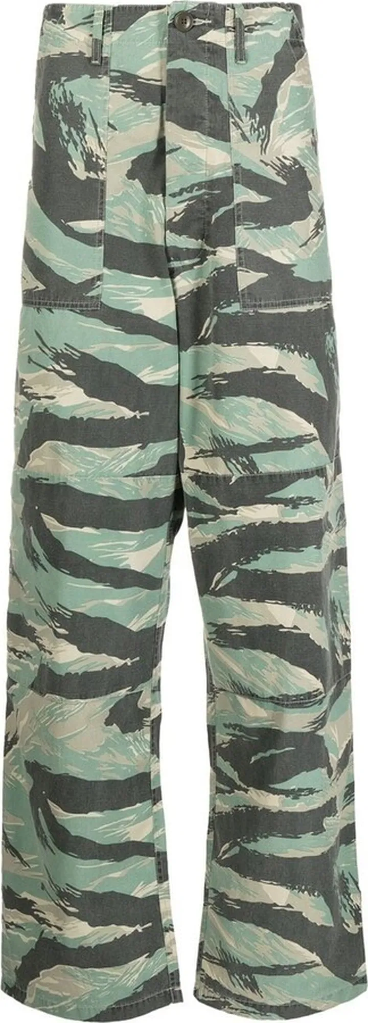 Camouflage-Print Straight-Leg Trousers