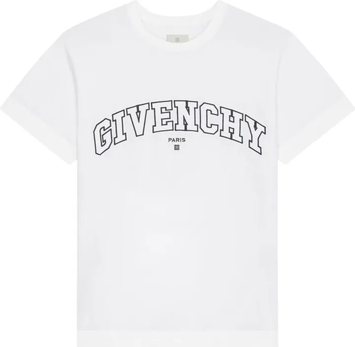 Classic Fit College Embroidery T-shirt Black And White