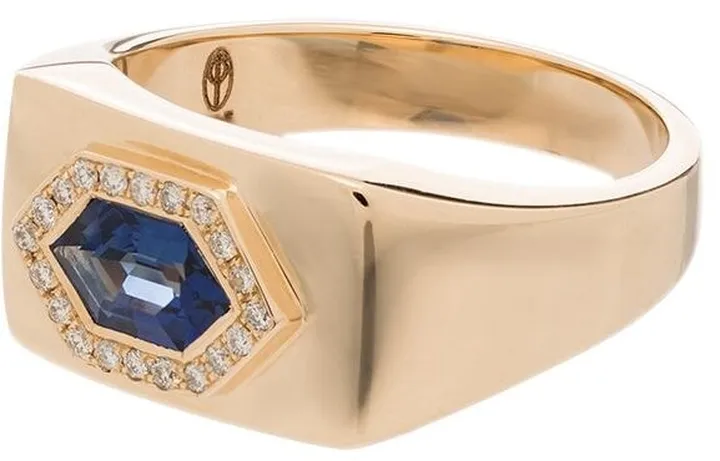 14kt yellow gold sapphire and diamond Petra ring