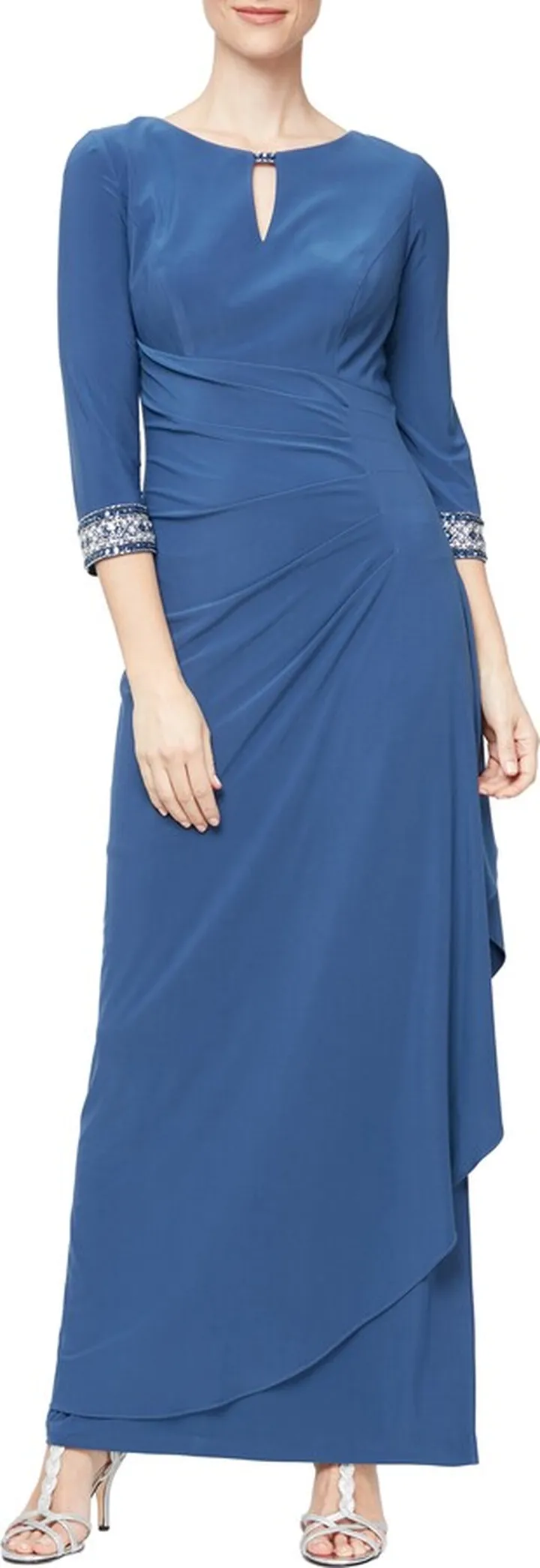 Jeweled Cuff Column Gown
