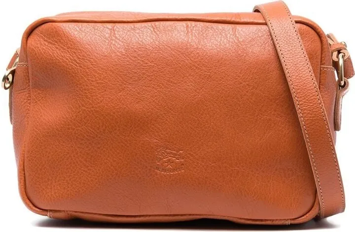 Logo-Debossed Leather Shoulder Bag