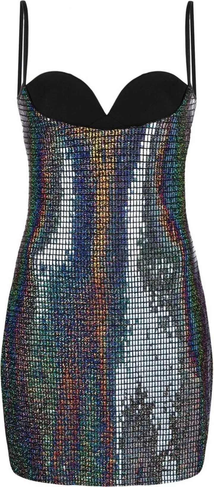 Chainmail-Effect Fitted Mini Dress