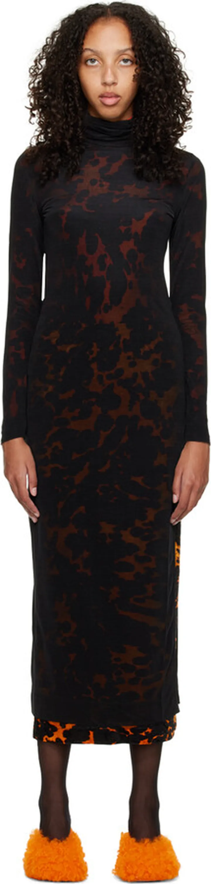 Dries Van Noten Black Hetar Midi Dress
