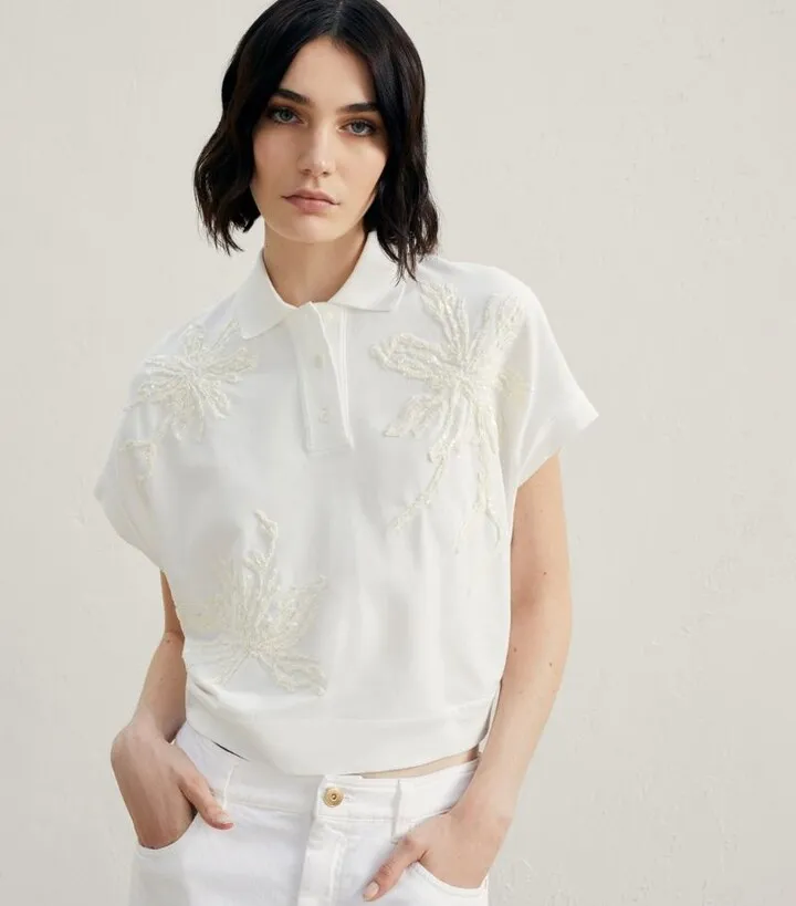 Brunello Cucinelli Embellished Polo Shirt