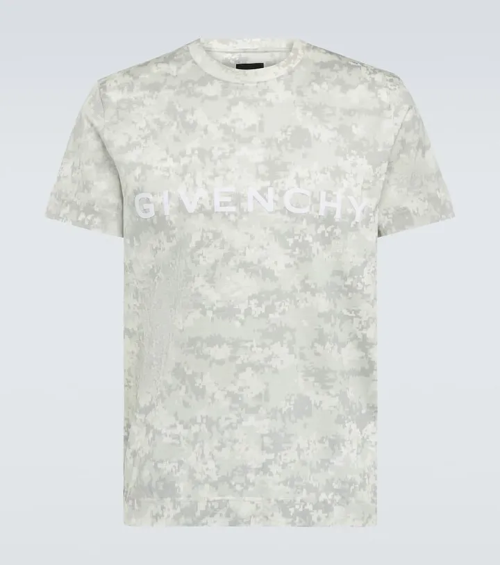 Pixelated logo-print cotton T-shirt