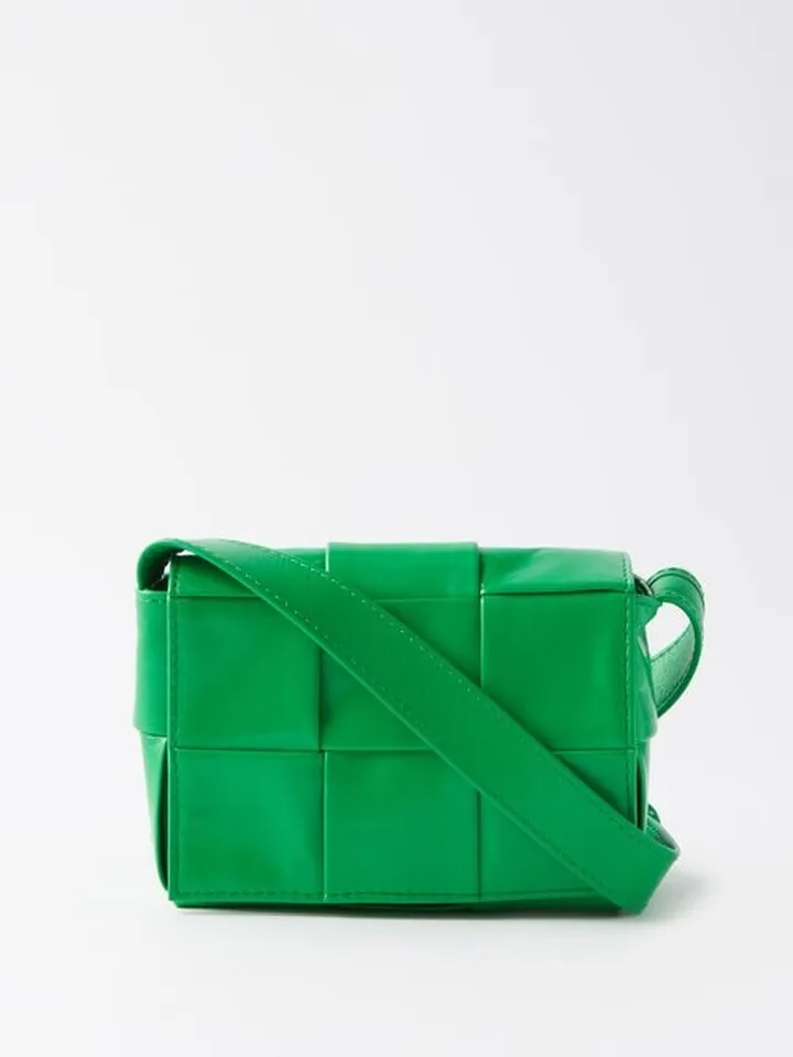 Cassette Intrecciato-leather Cross-body Bag