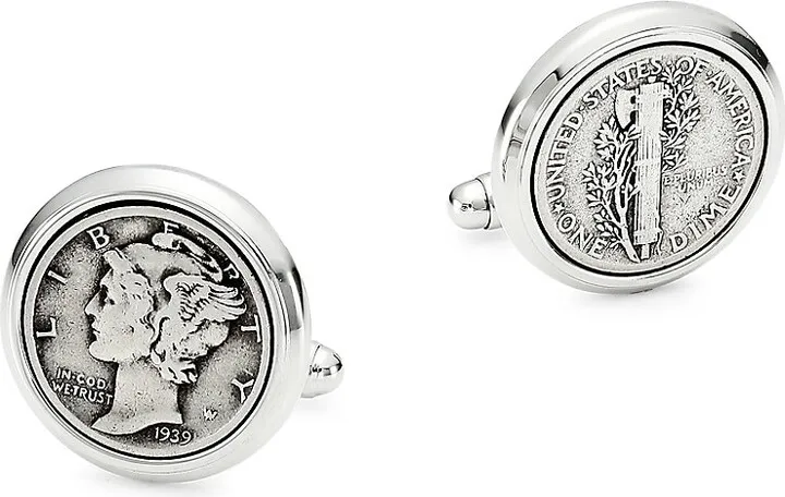 2-Piece Sterling Silver Dime Cufflink