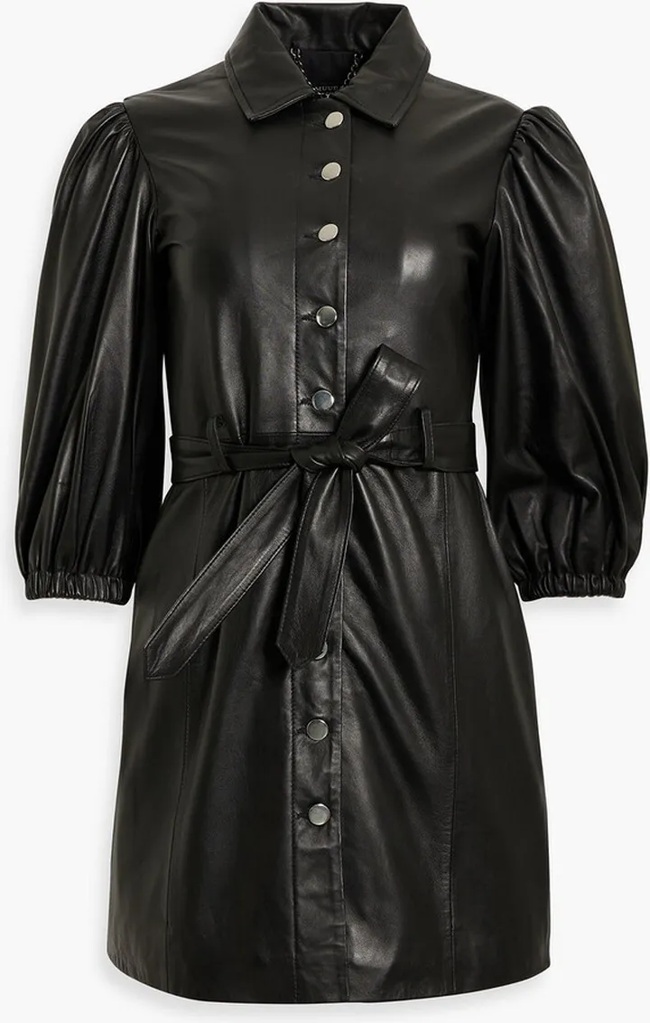 Albe belted leather mini dress