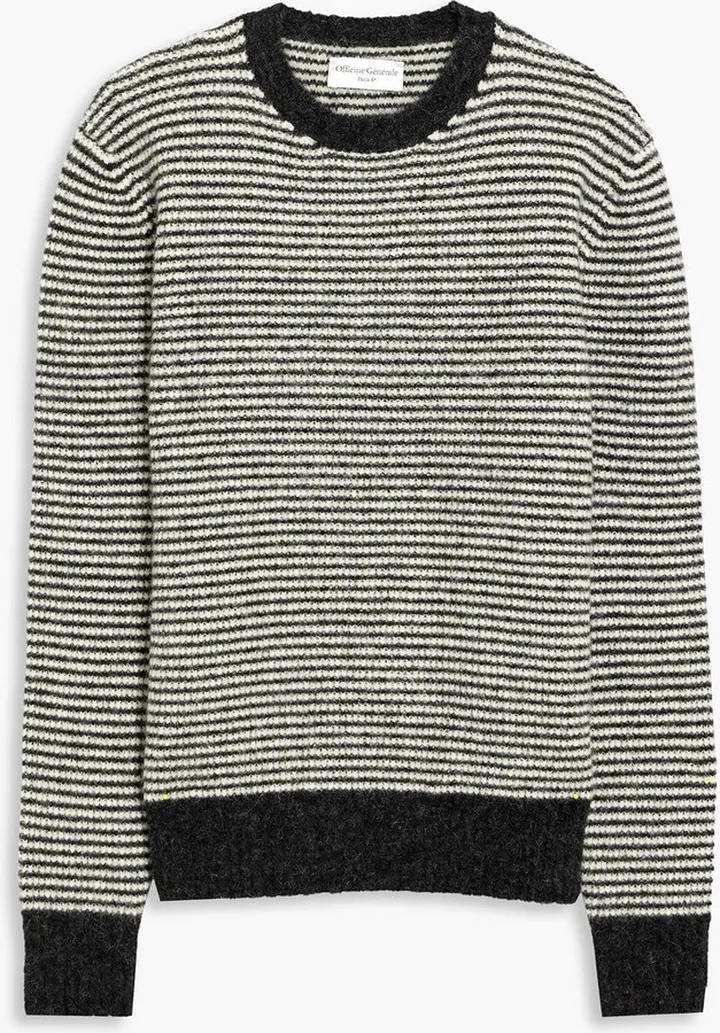 Fred brushed striped knitted sweater
