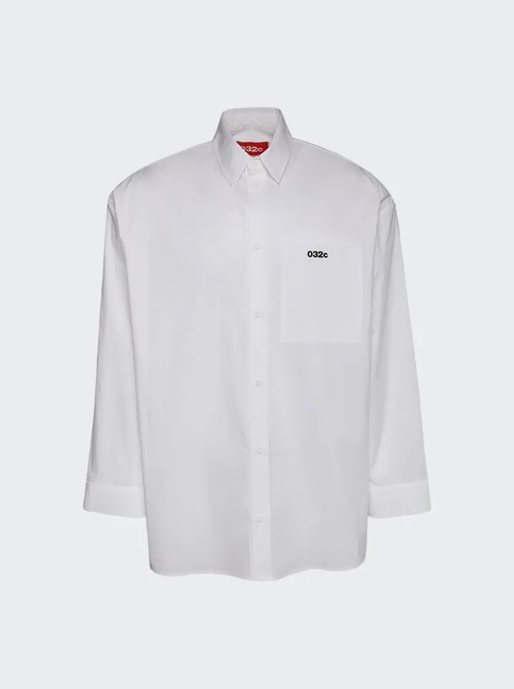 Half Moon Wide Shoulder Shirt White