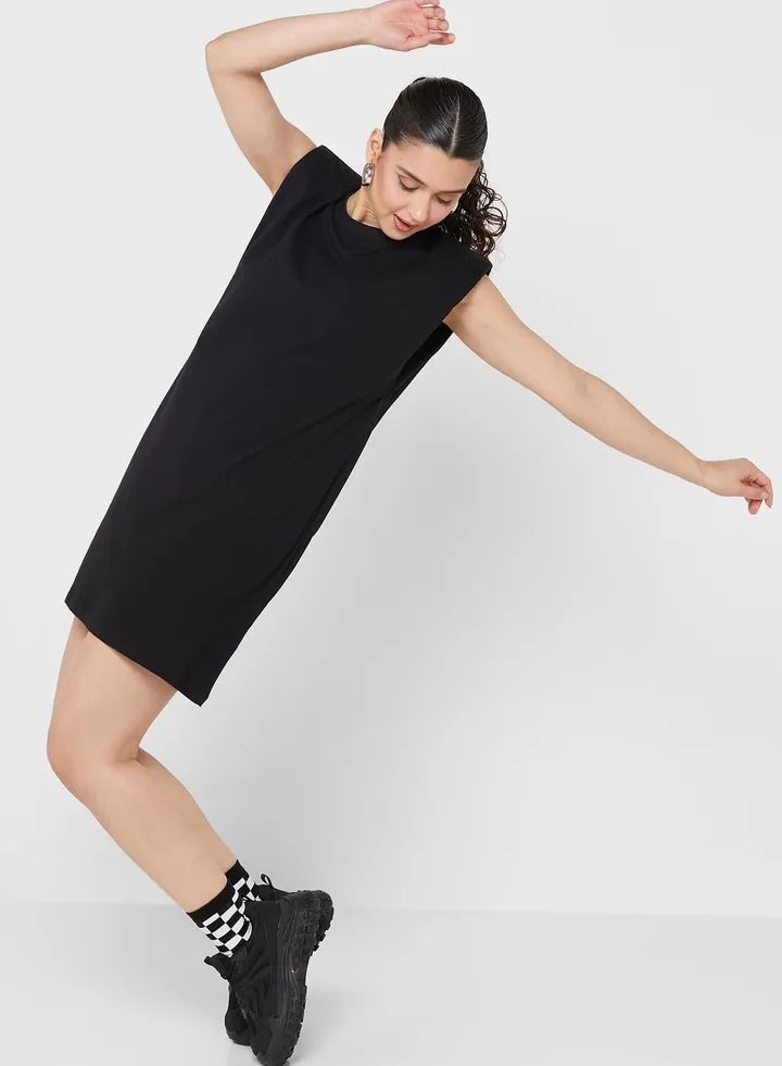 Dress With Padded Shoulder Detail