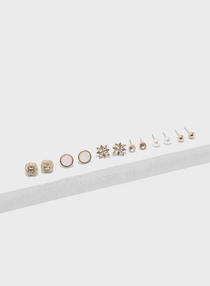 Iridescent Stud Earring Set