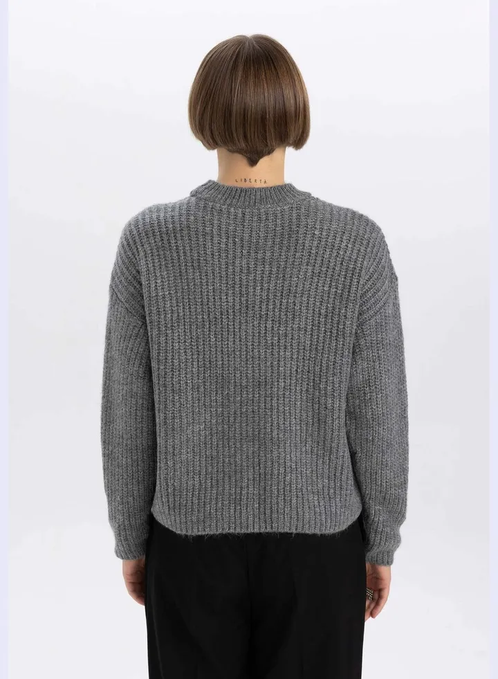 Woman Long Sleeve Tricot Pullover