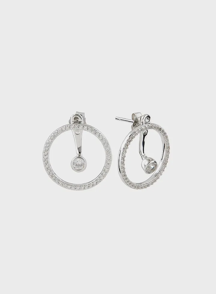 Round Earjackets Lobe Earrings