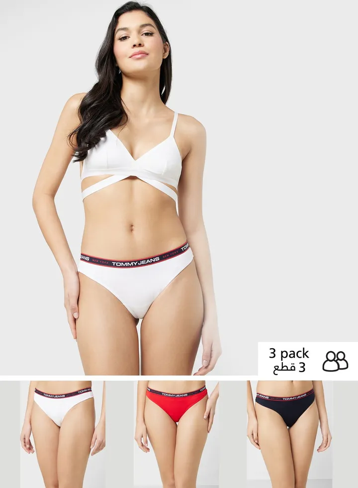 3 Pack Logo Band Thong
