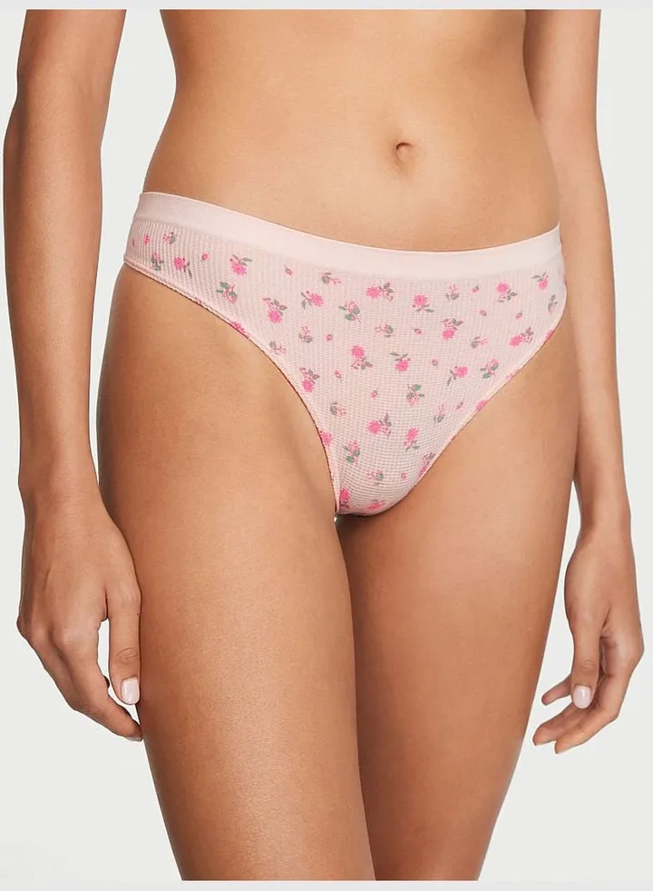 Seamless Waffle Thong Panty