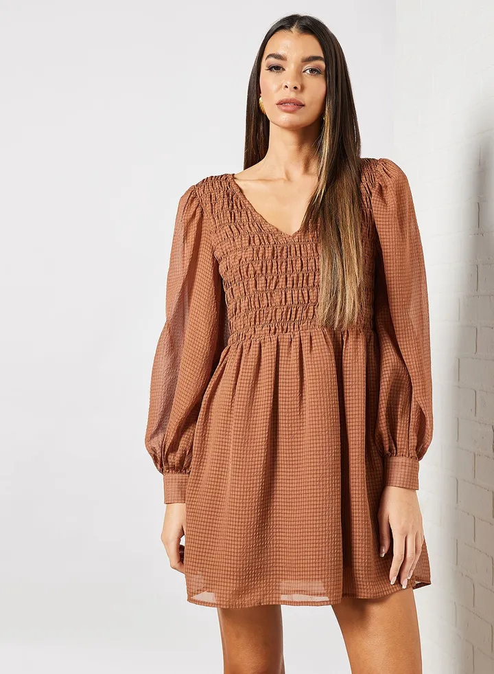 Shirred Bodice Dress