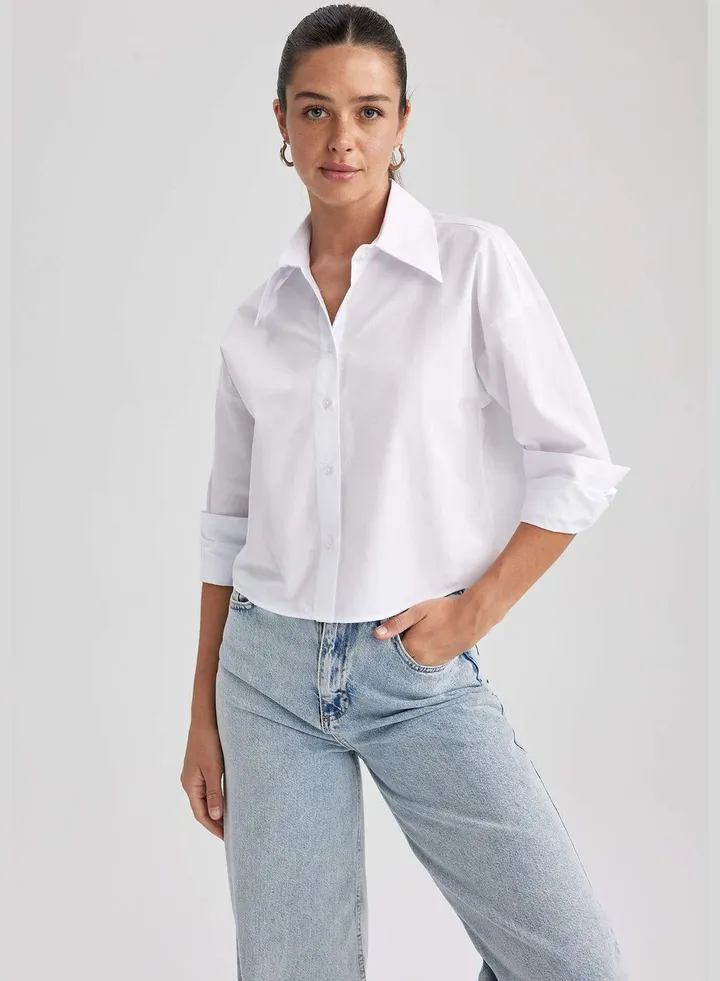 Woman Woven Long Sleeve Shirt