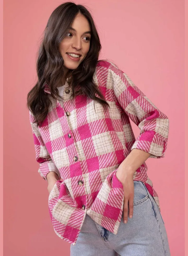 Woman Oversize Fit Woven Long Sleeve Shirt