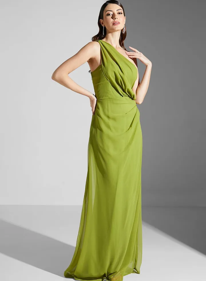 Zena Louay One Shoulder Detail Dress