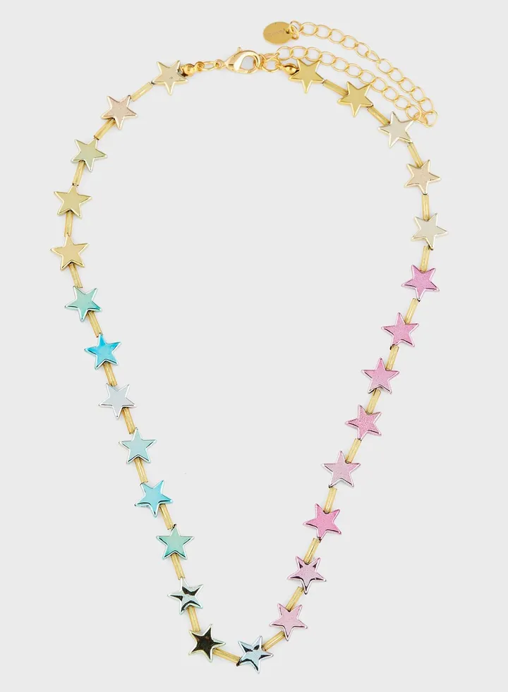 Noura Stars Gold Plated Necklace