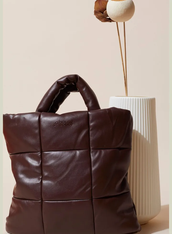 Quilted Magnet Lock Hand Bag