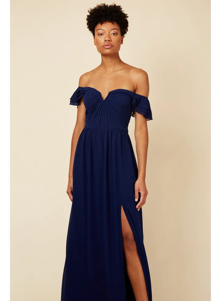 Little Mistress Navy Bridesmaid Dress