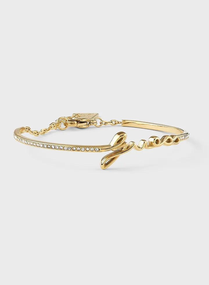 Script Pave Bangle Bracelet