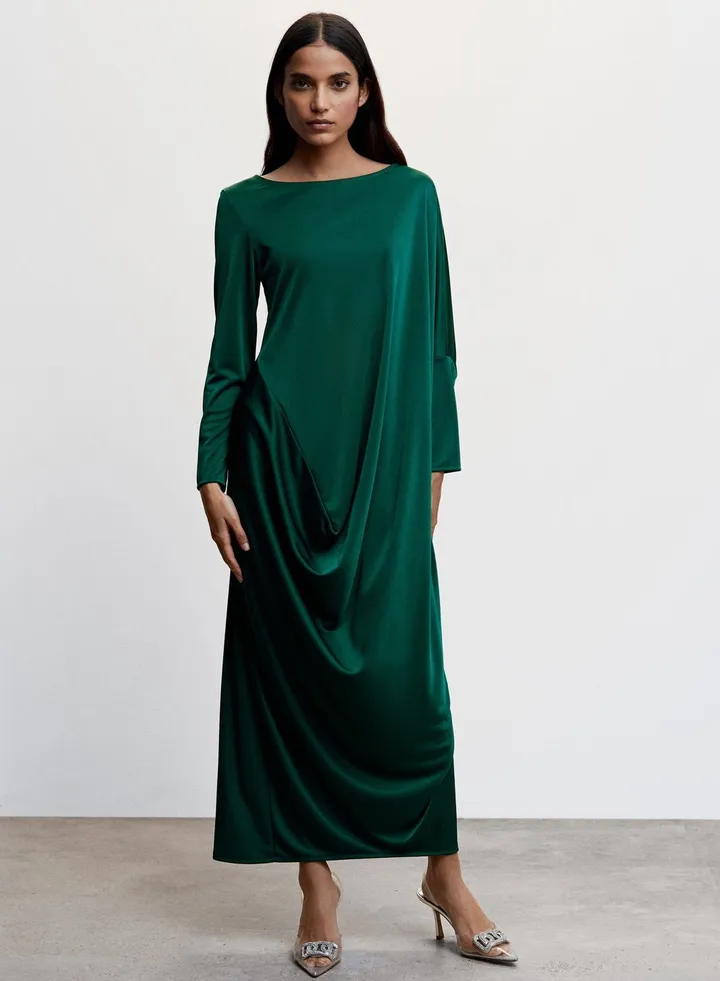 Boat Neck Knitted Dress